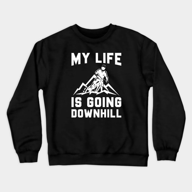 Downhill Mountain Biking Crewneck Sweatshirt by LuckyFoxDesigns